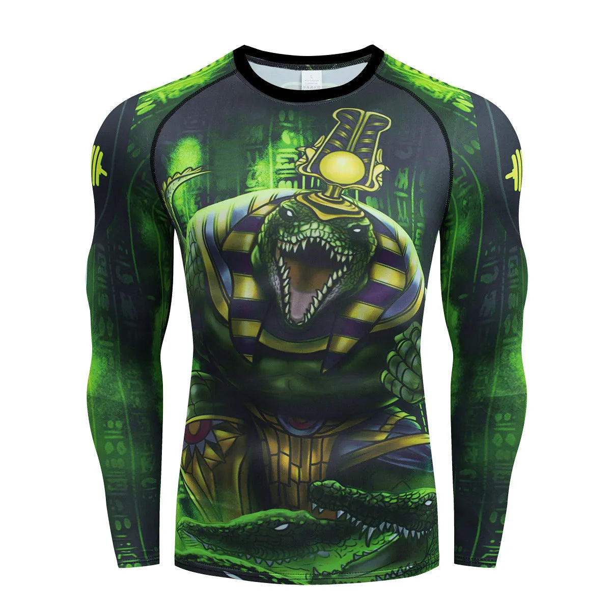 Men's stretch body-hugging sports suit top and trousers set for running and fitness.