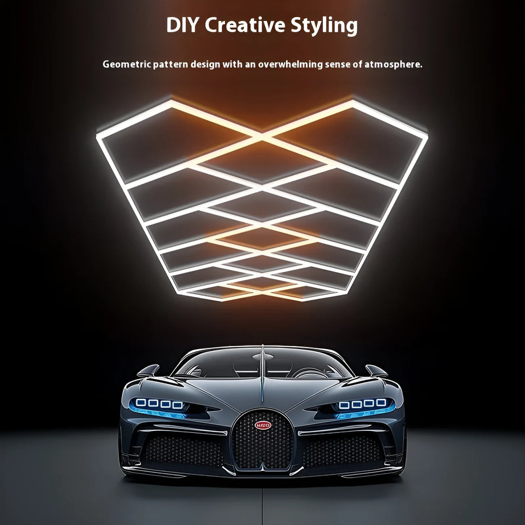 Honeycomb car beauty LED station light 480W with PC shell, 2.4x4.8m size, Diamond Aurora options