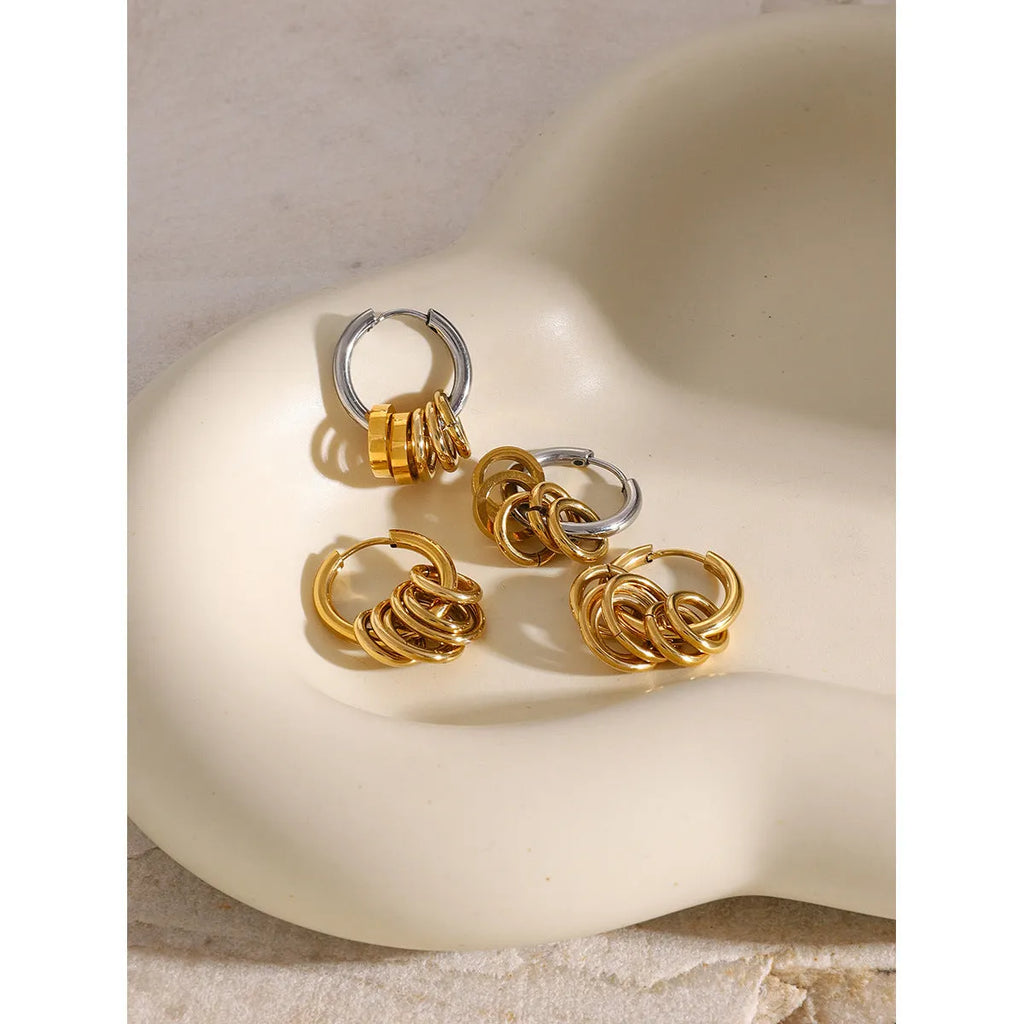 Personality stainless steel electroplated earrings in JDE2405019 colour with ins style design