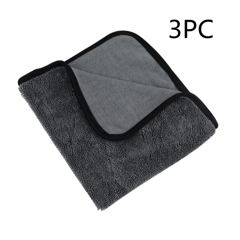 Grey microfiber car wash towel measuring 40 by 40 centimetres