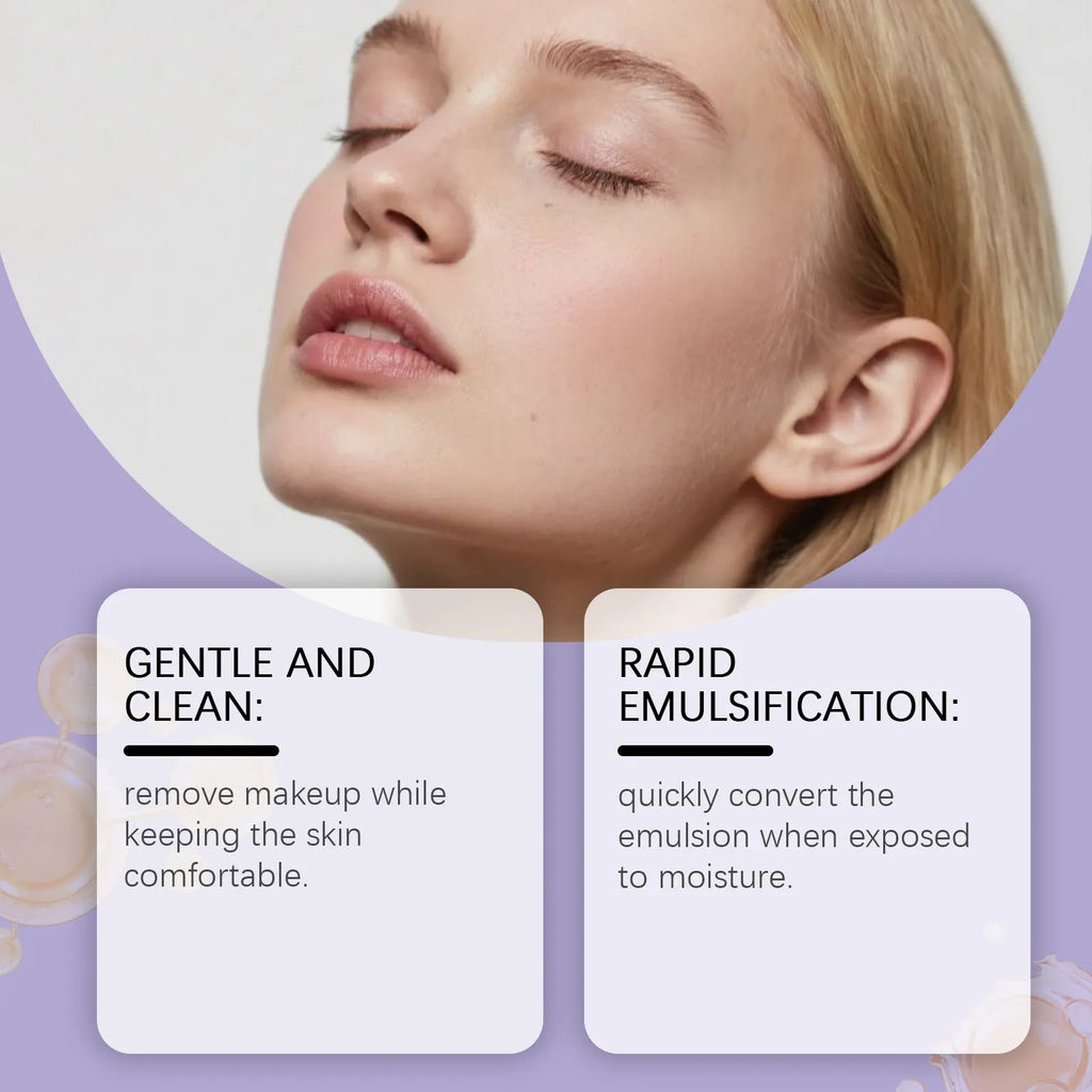 100ml moisturizing cleansing facial oil bottle for dissolving makeup and removing makeup with grape seed oil and Houttuynia cordata extract