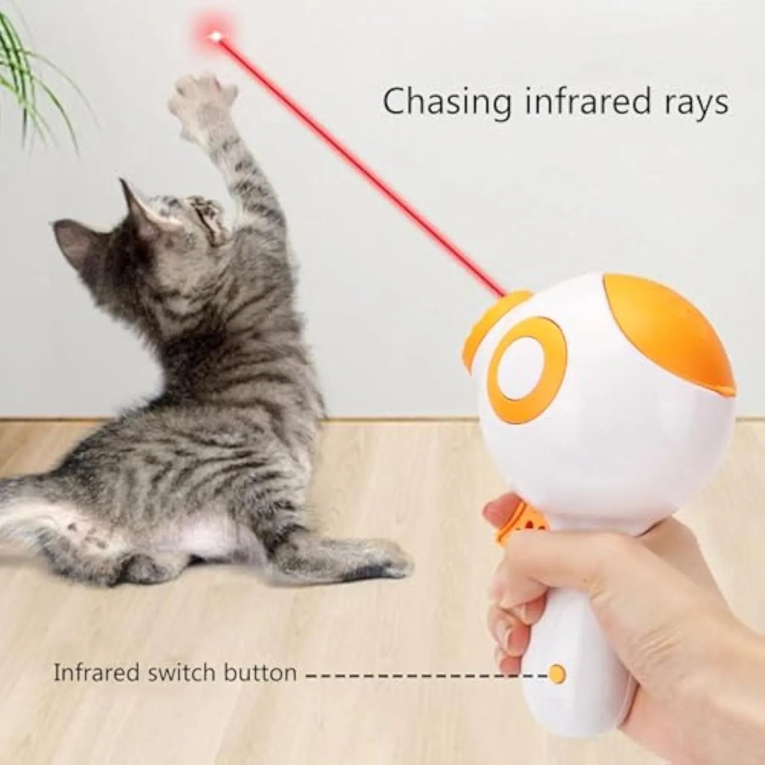 Green, orange, and pink interactive dog treat launcher toy with food dispenser