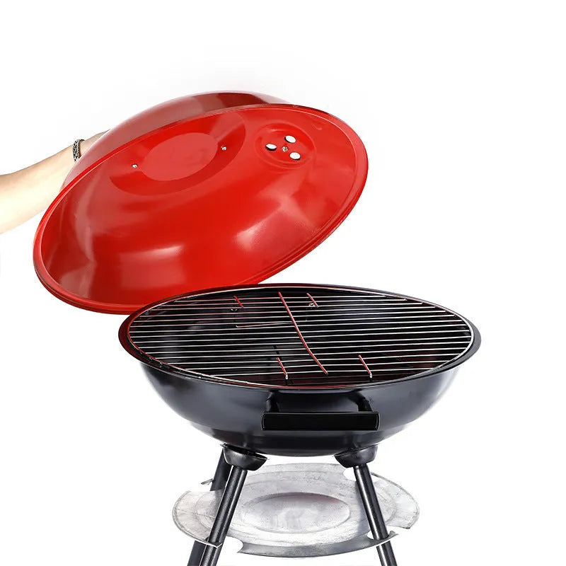 Portable minimalist barbecue oven with a 14-inch Apple stove style iron grill.