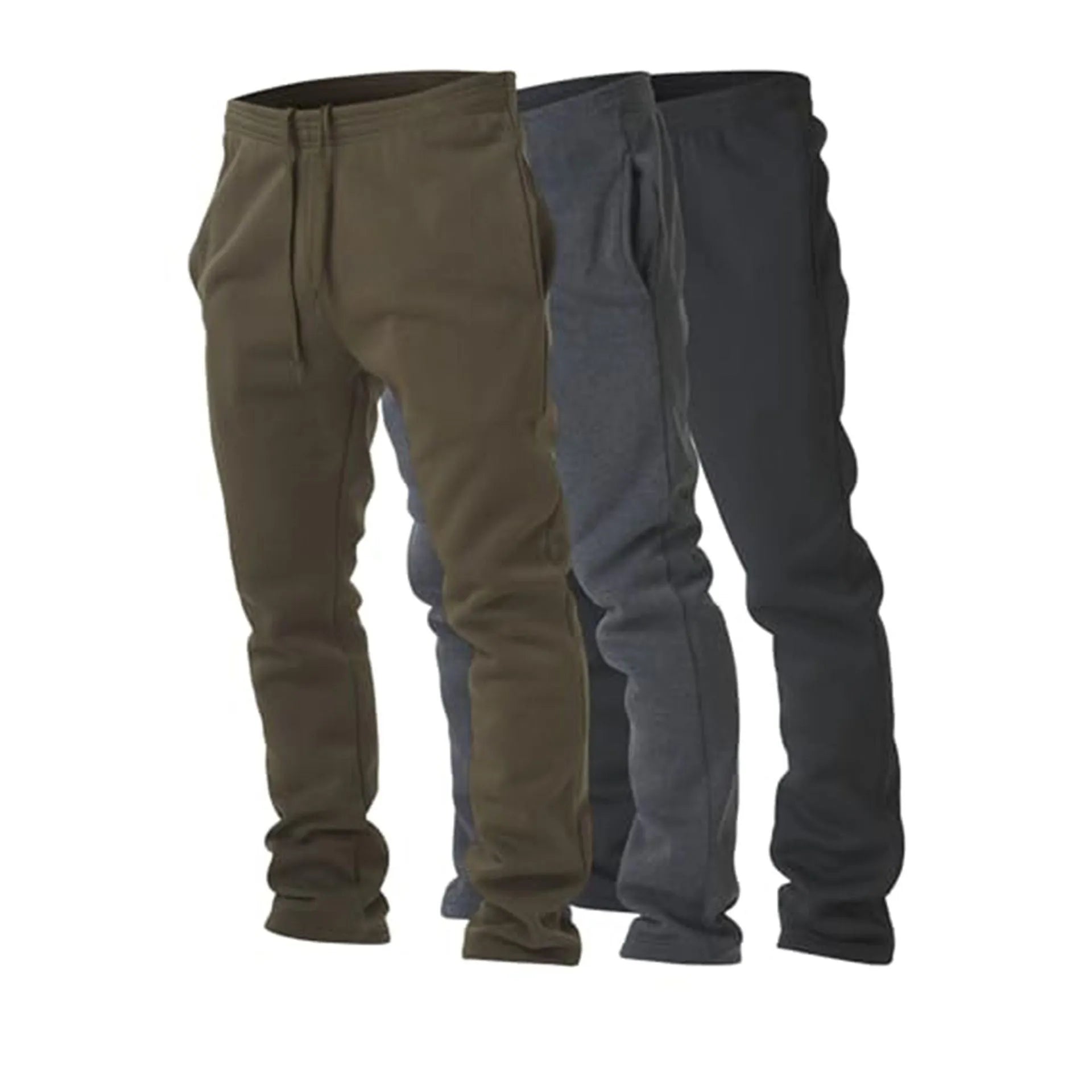 Loose jogging sweatpants high waist polyester trousers for running sports in black carbon black gray unisex size S to 3XL