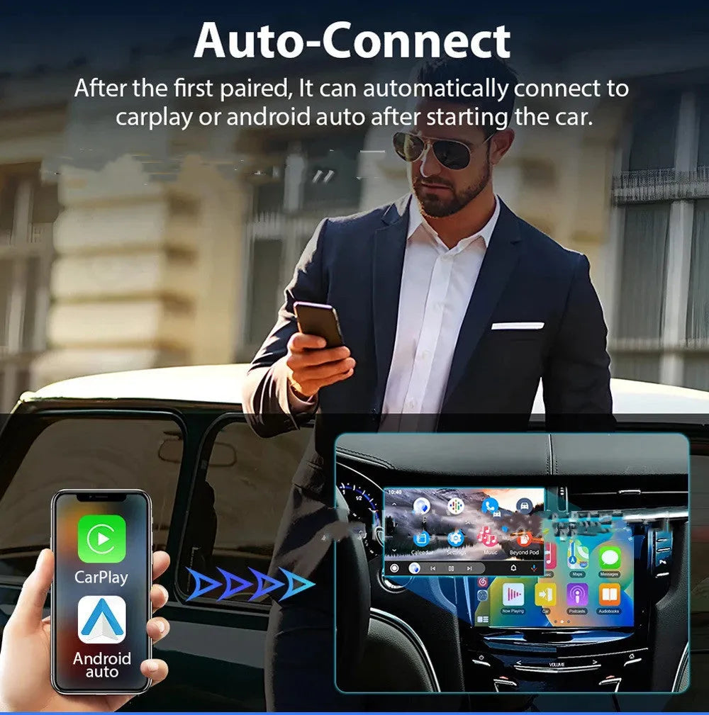 Black 9-inch car GPS navigation system with capacitive touch screen and USB-A interface