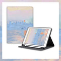 Literary oil painting style silicone notebook airbag protector for iPad with book design and airbag cushioning
