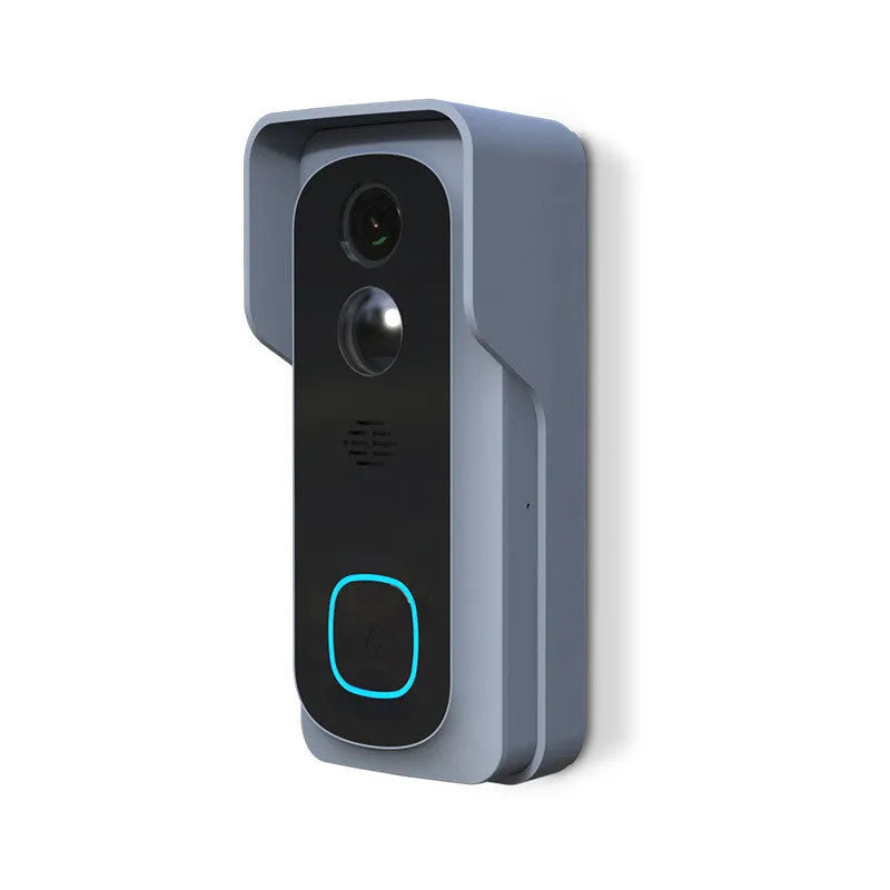 RSH-C600 grey smart WiFi doorbell camera with HD lens and USB power cable for home security