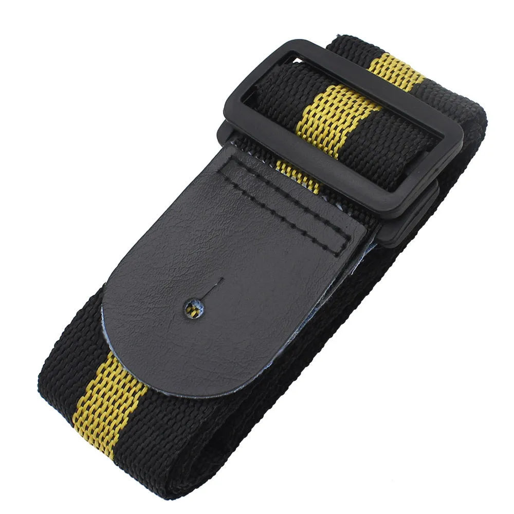 Woven crossbody guitar strap in multiple colours, suitable for bass, electric, acoustic, and ukulele.