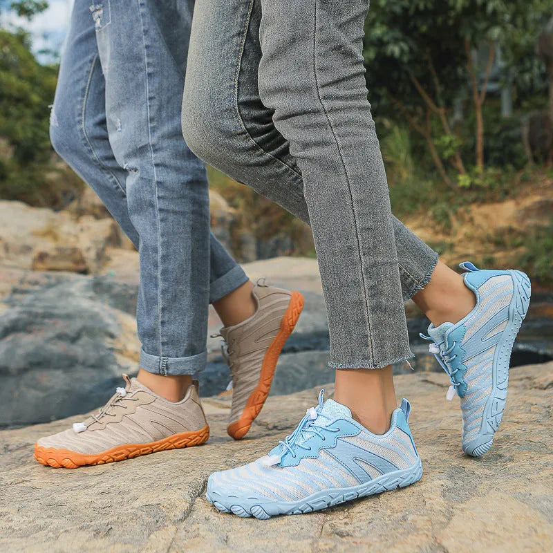 Low top hiking shoes with breathable mesh lining and rubber sole in multiple colour options