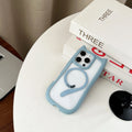 Transparent acrylic and TPU phone case for iPhone 17 models in black, blue, grey, and pink colour options.