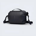 Large capacity black PU men's shoulder bag with solid colour and urban simplicity style