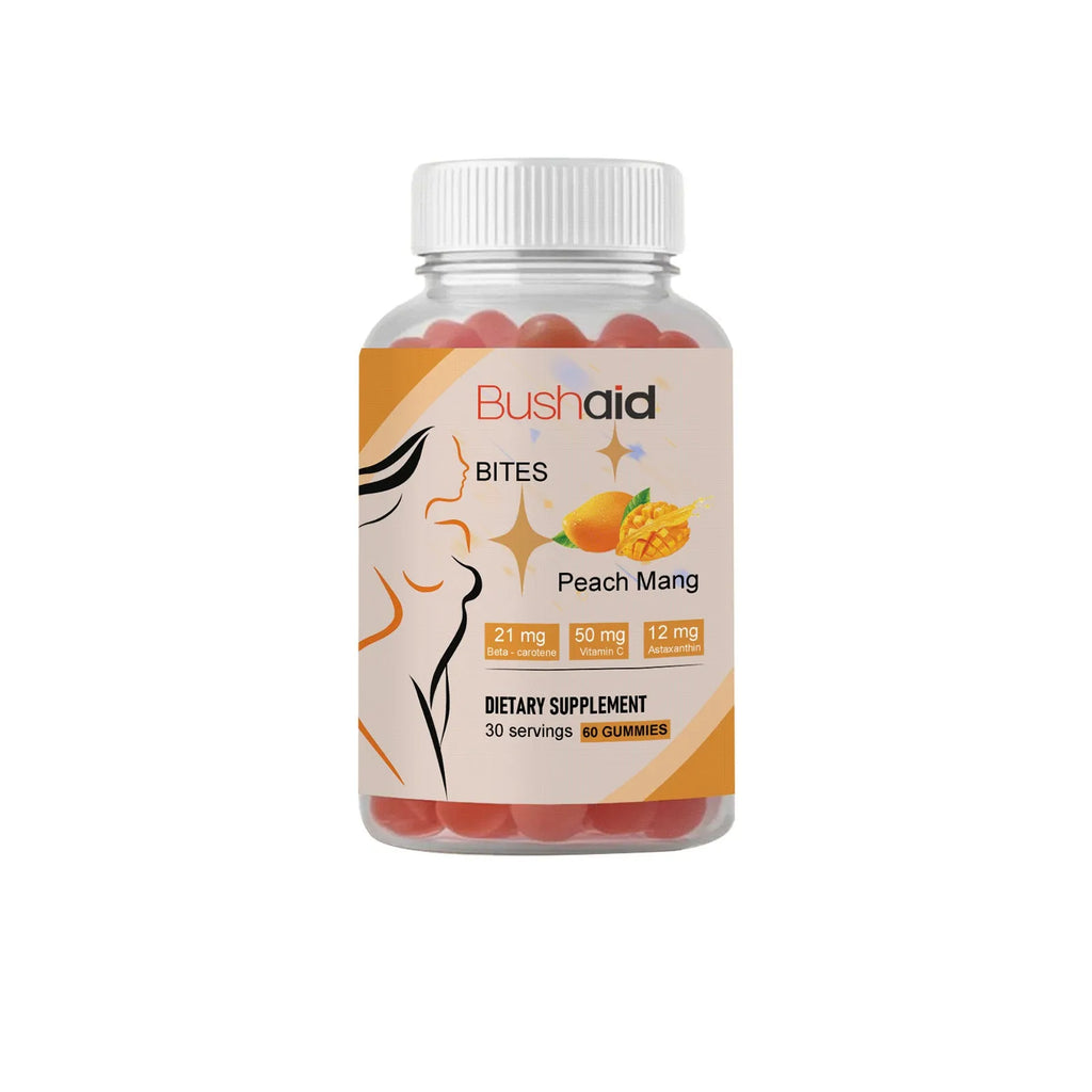 BUSHAID Tanning Gummy Candies dietary supplement with 60 soft candies for skin treatment support