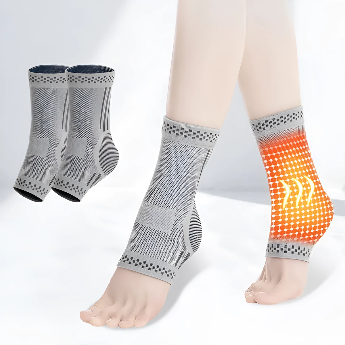 Graphene ankle brace compression sleeve for sprained ankle support with copper ions for breathability