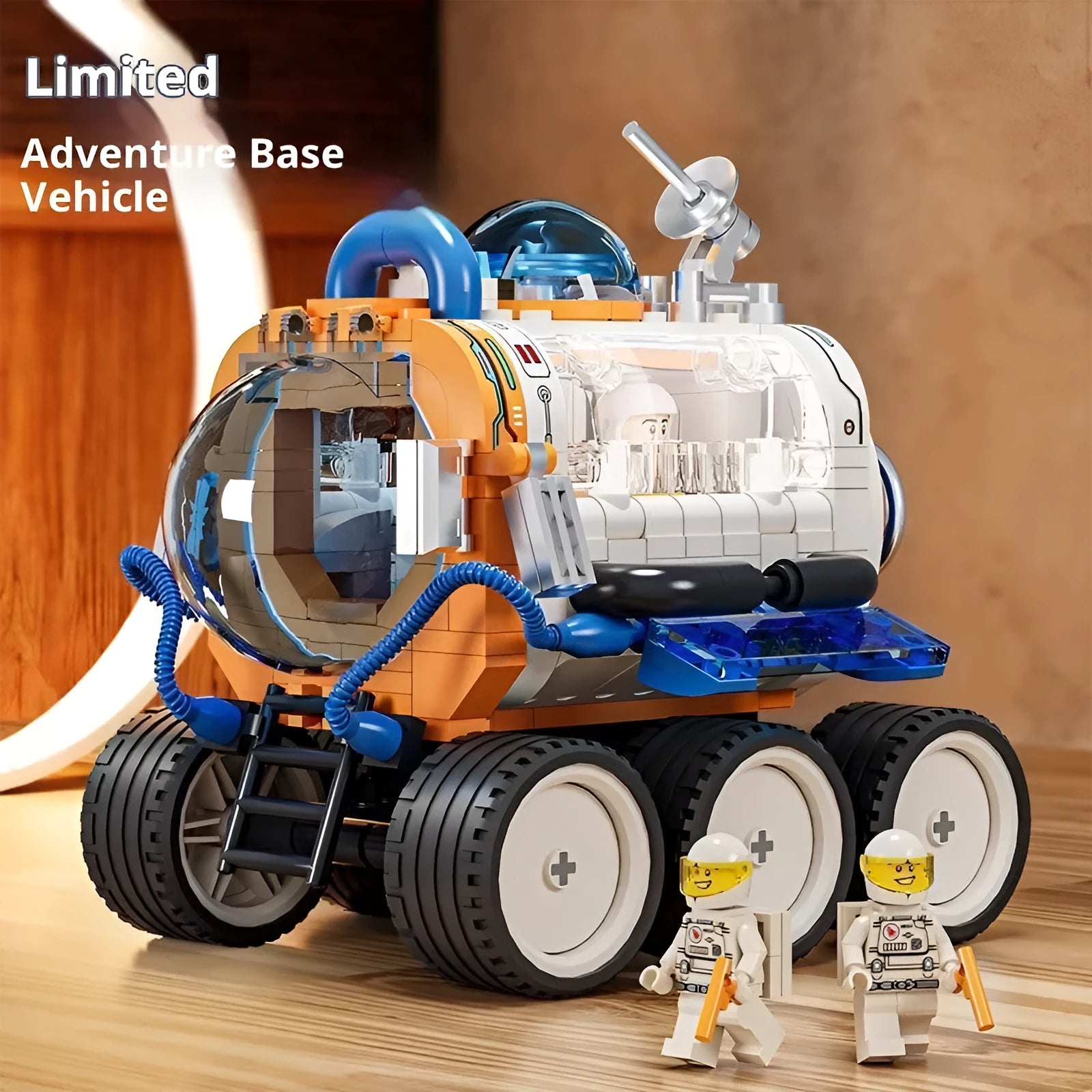 Creative education rocket building blocks toy set with plastic space exploration models in colour box