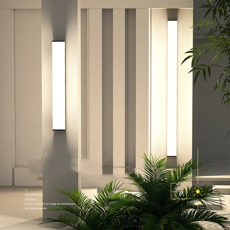 60cm outdoor wall light with long strip design, stainless steel and PC construction, IP65 waterproof rating