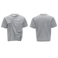 Men's loose black cotton T-shirt with textured pleats and asymmetric design detail.