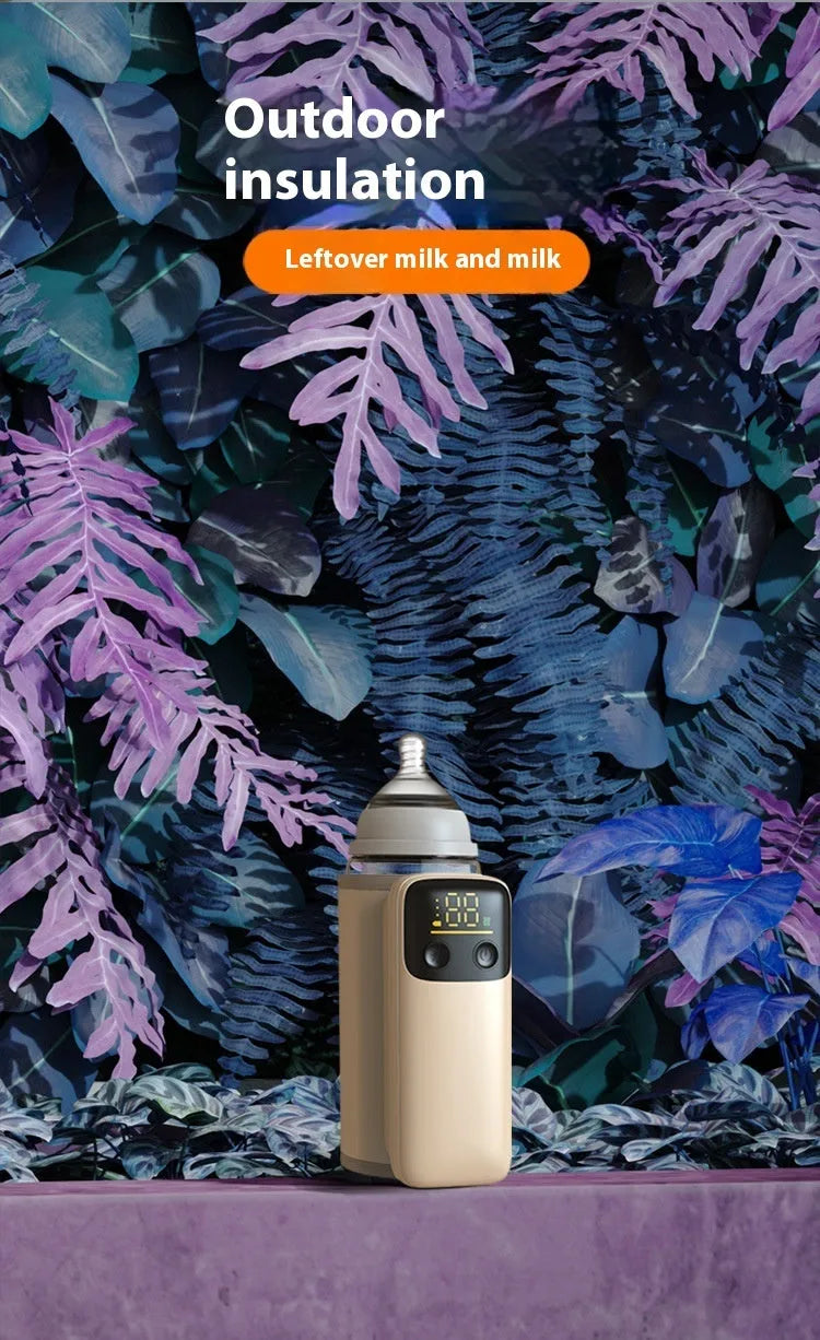Baby bottle insulation sleeve with USB charger showing universal design for milk warming