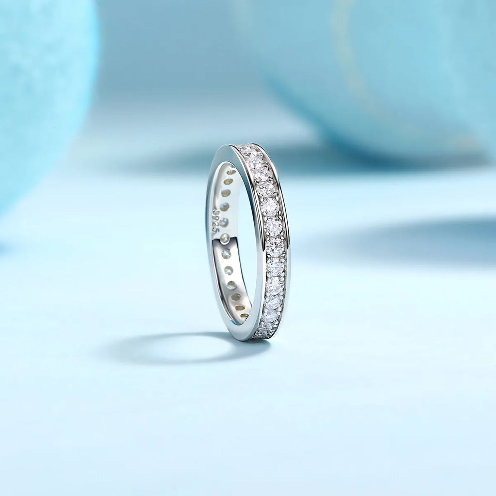 Moissanite wedding ring set S925 silver platinum plated gold platinum rose gold sizes 5-9 with GRA certificate