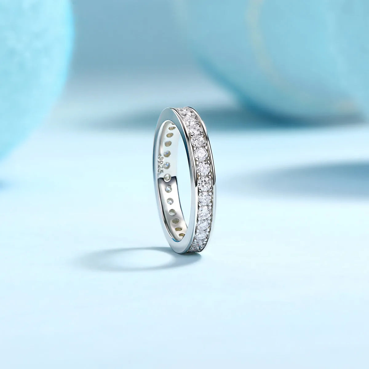 Moissanite wedding ring set S925 silver platinum plated gold platinum rose gold sizes 5-9 with GRA certificate