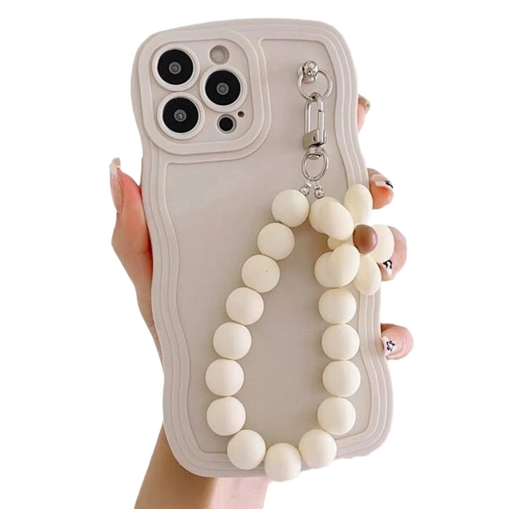 Little Flower Lanyard White TPU phone case for Apple iPhone with lanyard attached