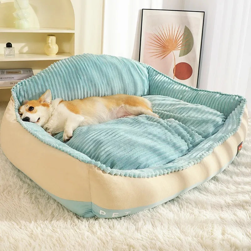 Morandi coloured washable dog bed cat bed on sofa with removable cover