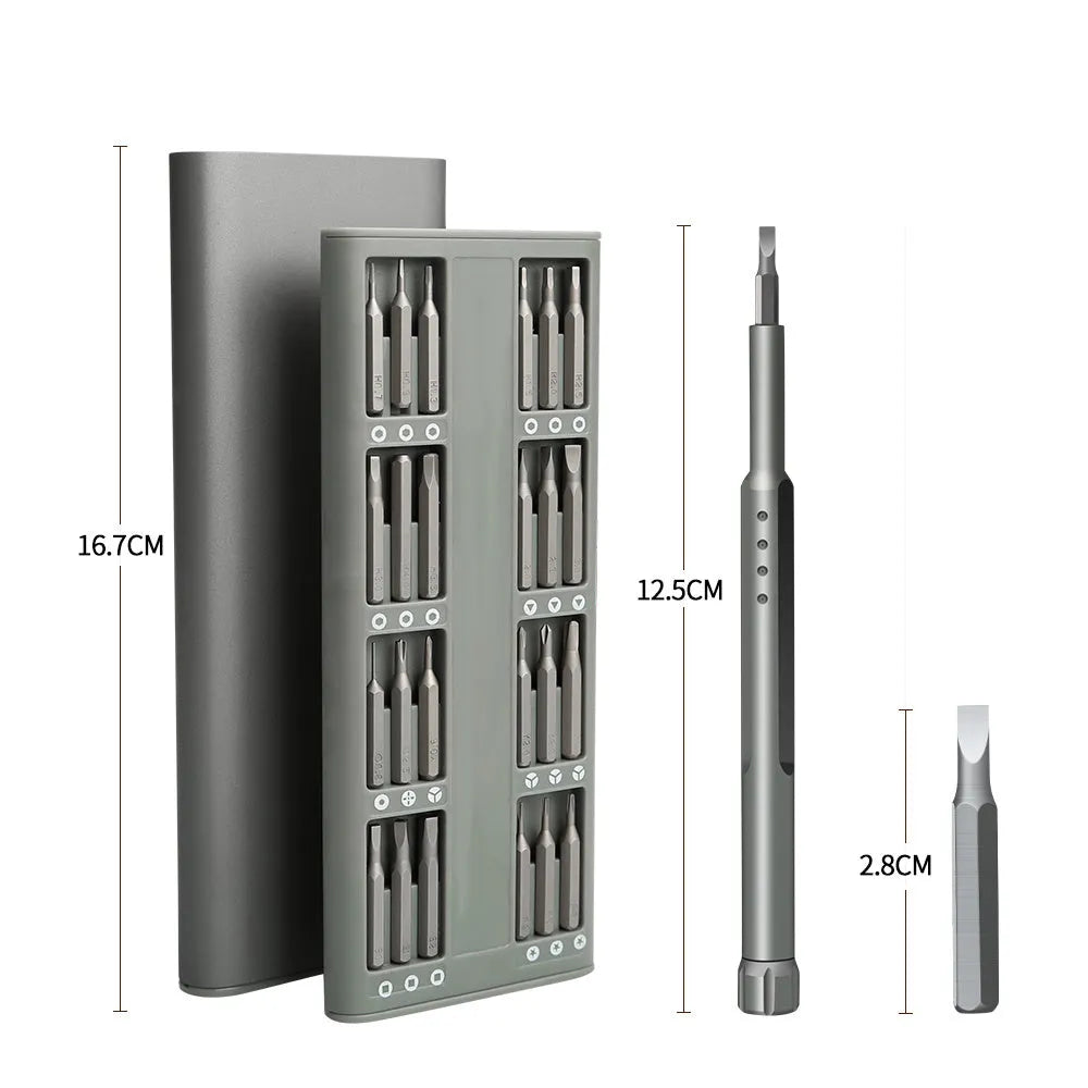 49-piece magnetic screwdriver set for mobile phone repair with nickel aluminium bronze construction