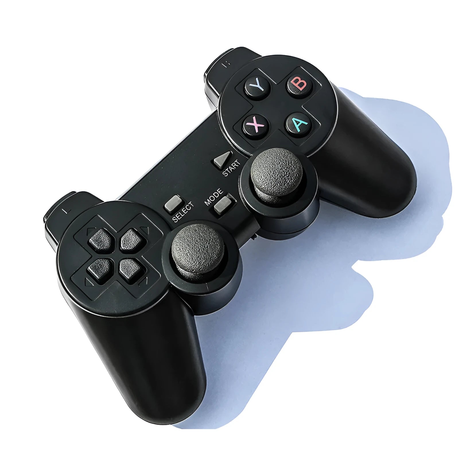 Classic Black 2.4G wireless gamepad controller with USB receiver for Android TV, PC, and PS3.