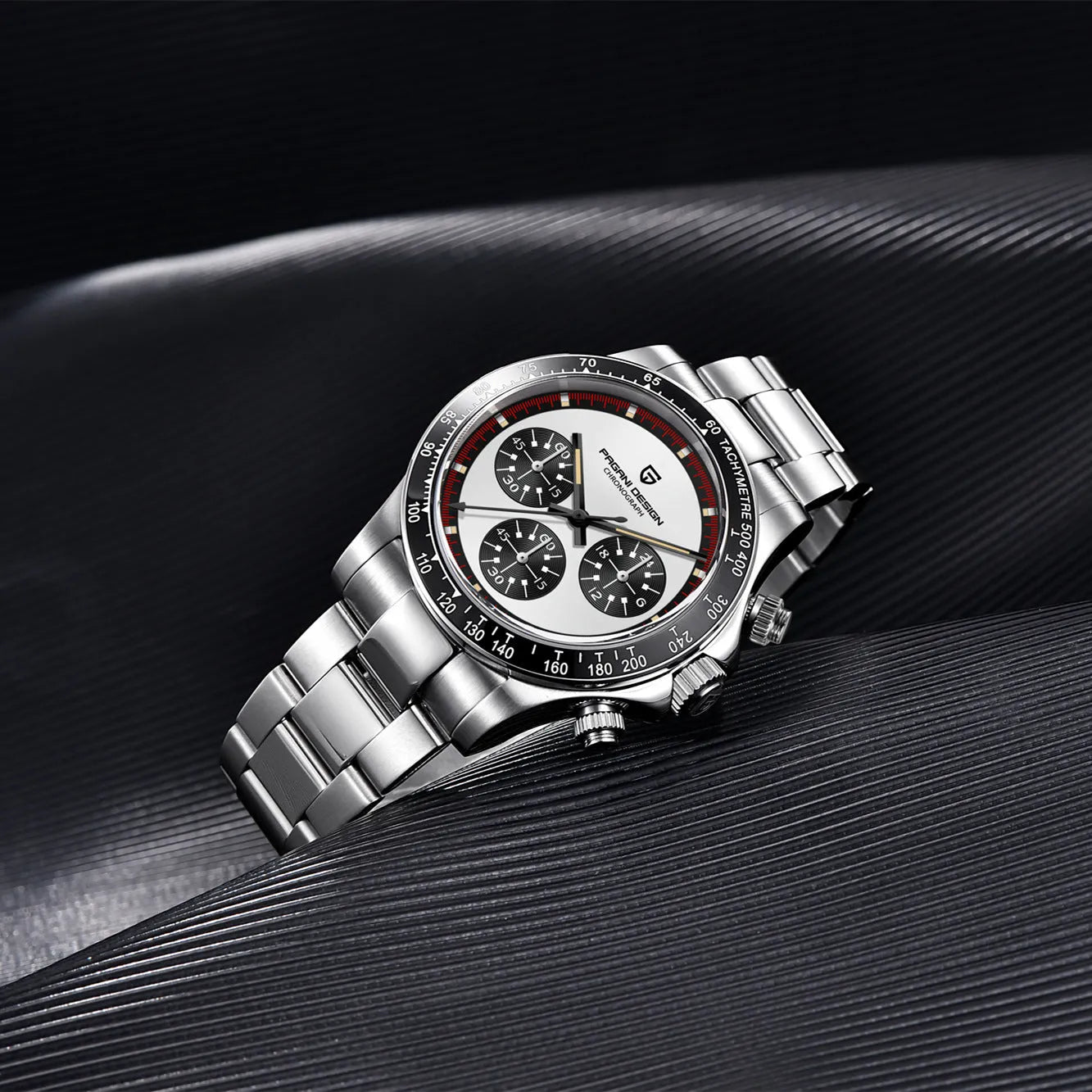 Berjani men's quartz chronograph watch with stainless steel bracelet and 40mm dial