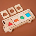 Wooden early education geometry puzzle with colour shapes, suitable for children aged 4-6 years, 30.5 x 13.5 x 3.9cm
