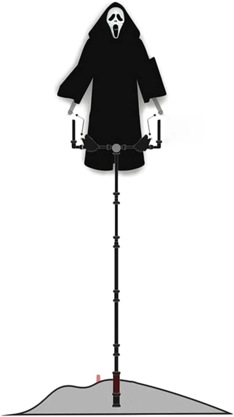 70cm plastic Halloween skeleton scarecrow with screaming skull expression for garden display
