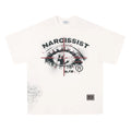 American retro hip hop Gothic design pure cotton T-shirt in black, showing letter pattern on front.
