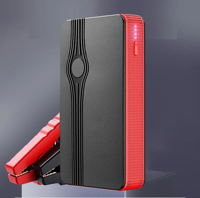 Red K4-E automobile emergency starting power supply unit with a USB port and touch switch.