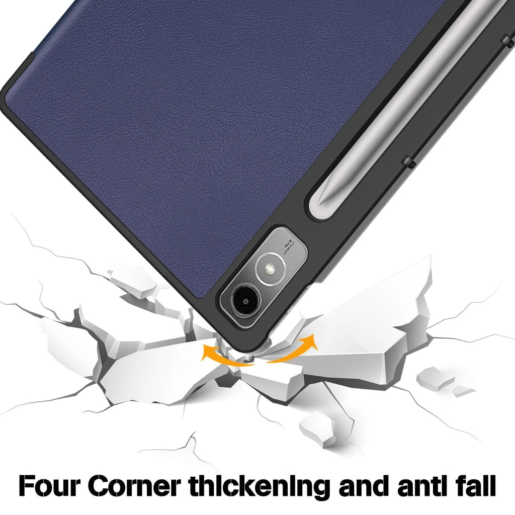 Lenovo Tab P12 tablet protective case with three-fold stand function in multiple colour and pattern options