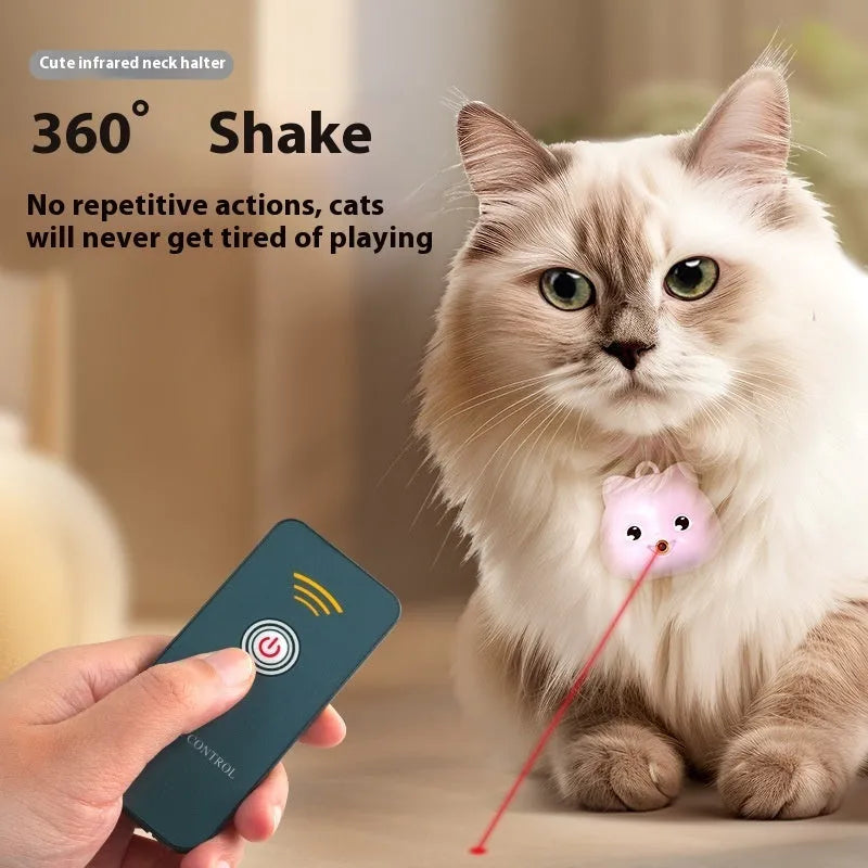 Rechargeable remote control cat infrared training collar with adjustable strap in blue and pink colour options