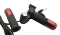 Electric vehicle handlebar grip switch controller in blue, red, silver, or yellow colours