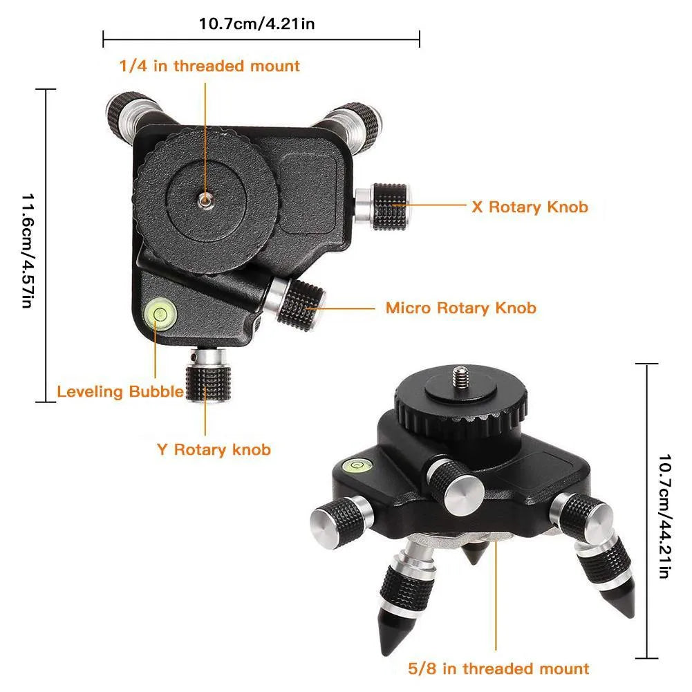 Black aluminium alloy spirit level tripod base with 360-degree swivel mount for YL-30 model