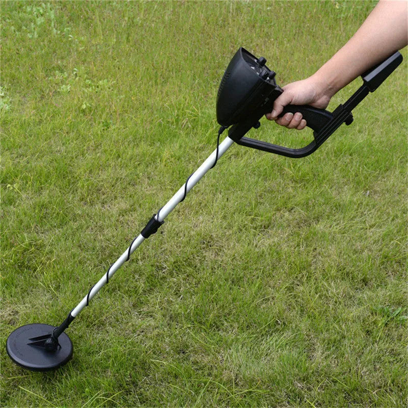 MD-4030 black underground metal detector with adjustable rod and waterproof search coil