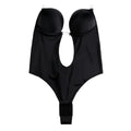 Invisible shoulder strap backless bra seamless one-piece shapewear in skin colour on a mannequin