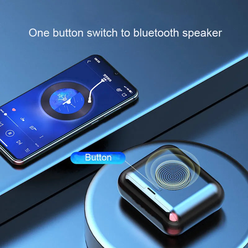 F9 5.0 wireless Bluetooth headset with charging case in black
