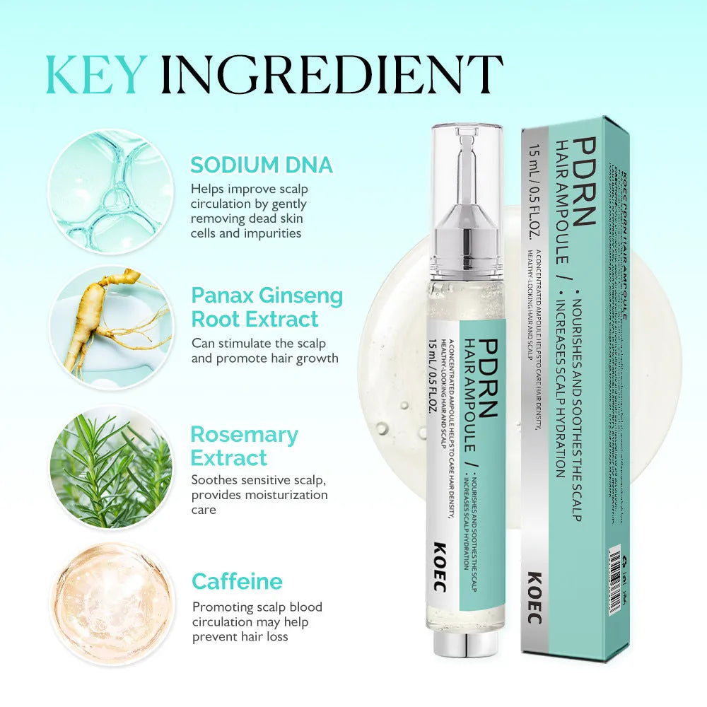PDRN hair conditioner 15g leave-in hair care essence tube with product label
