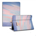 Silicone dreamy painting style sailing cover for iPad with sailboat design, book style case