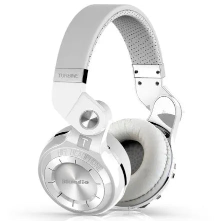 Bluedio T2+ wireless Bluetooth on-ear headphones in blue with adjustable headband