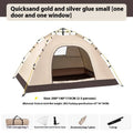 Outdoor portable full-automatic double camping tent with waterproof silver glue fabric, one door and one window