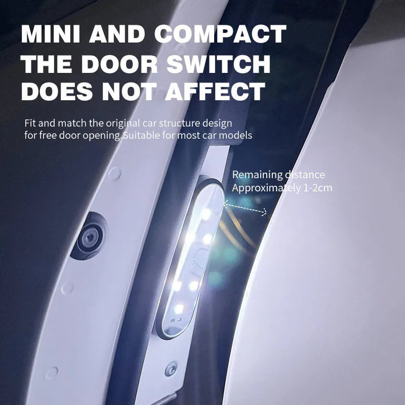 Universal car door warning LED light with ABS plastic housing for anti-collision safety.