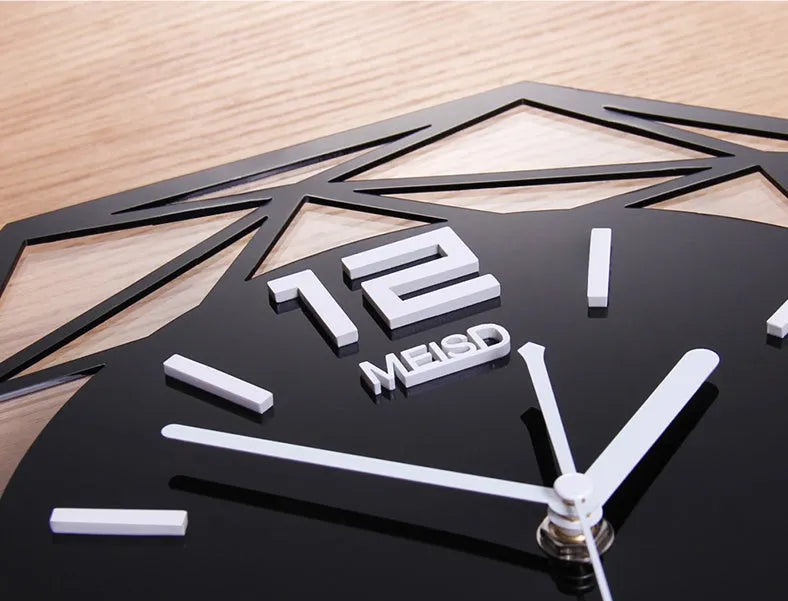 Silent sweep acrylic wall clock green white 35cm 40cm 58cm battery powered solar movement