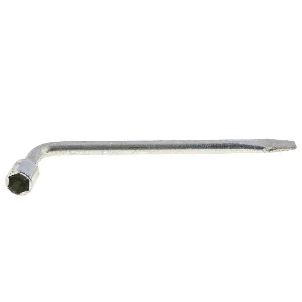 L-shaped single-size 19mm socket wrench tool made from CR-V steel.
