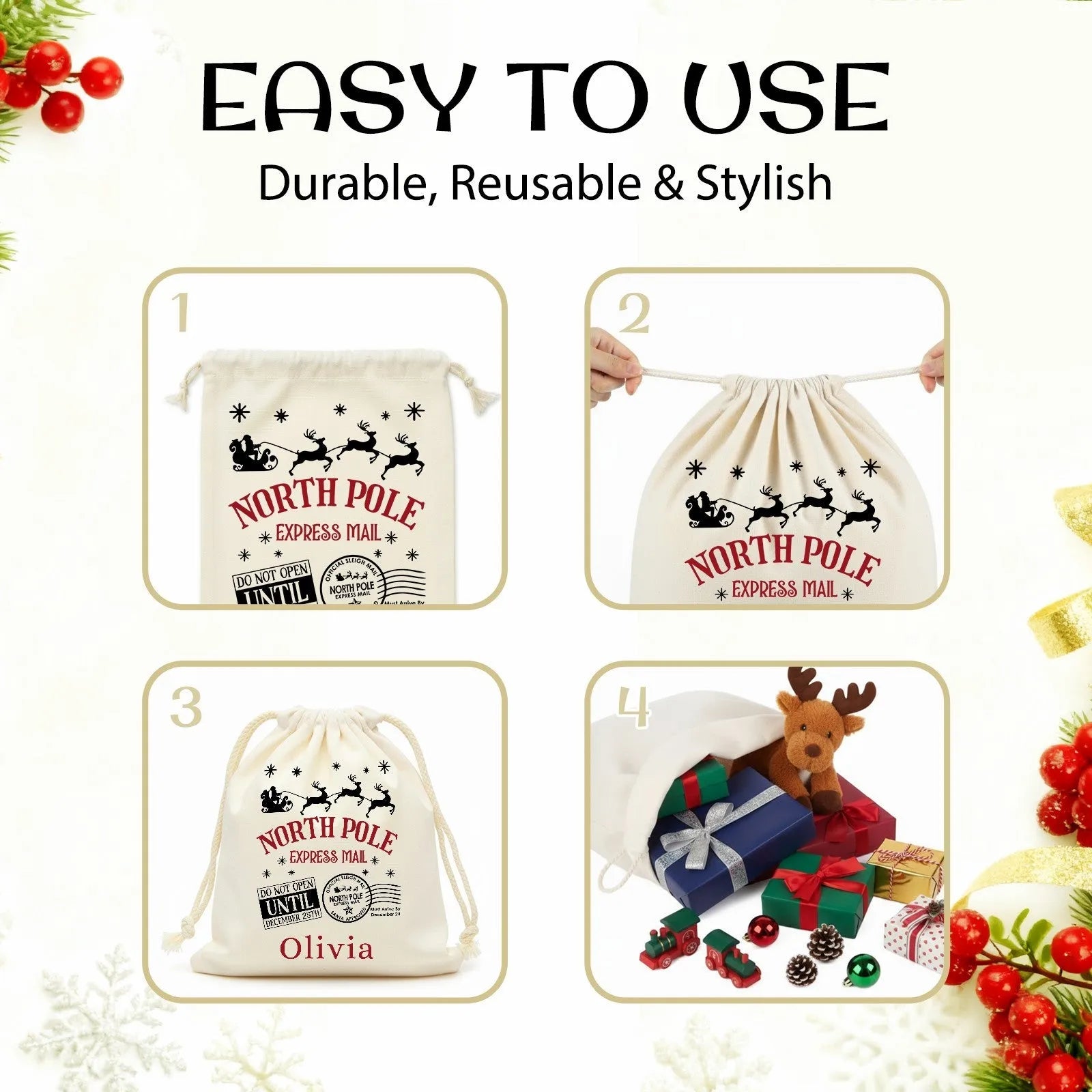 Canvas storage bag in picture colour, available in sizes from 25x30cm to 72x100cm