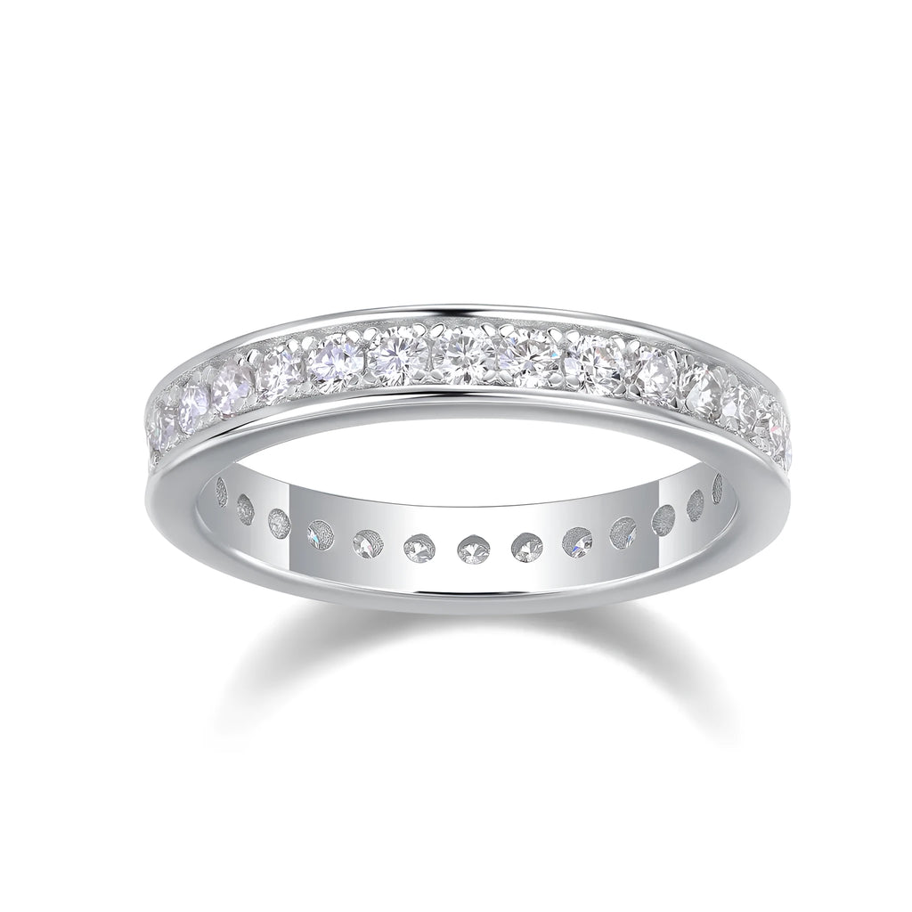 Moissanite wedding ring set S925 silver platinum plated gold platinum rose gold sizes 5-9 with GRA certificate