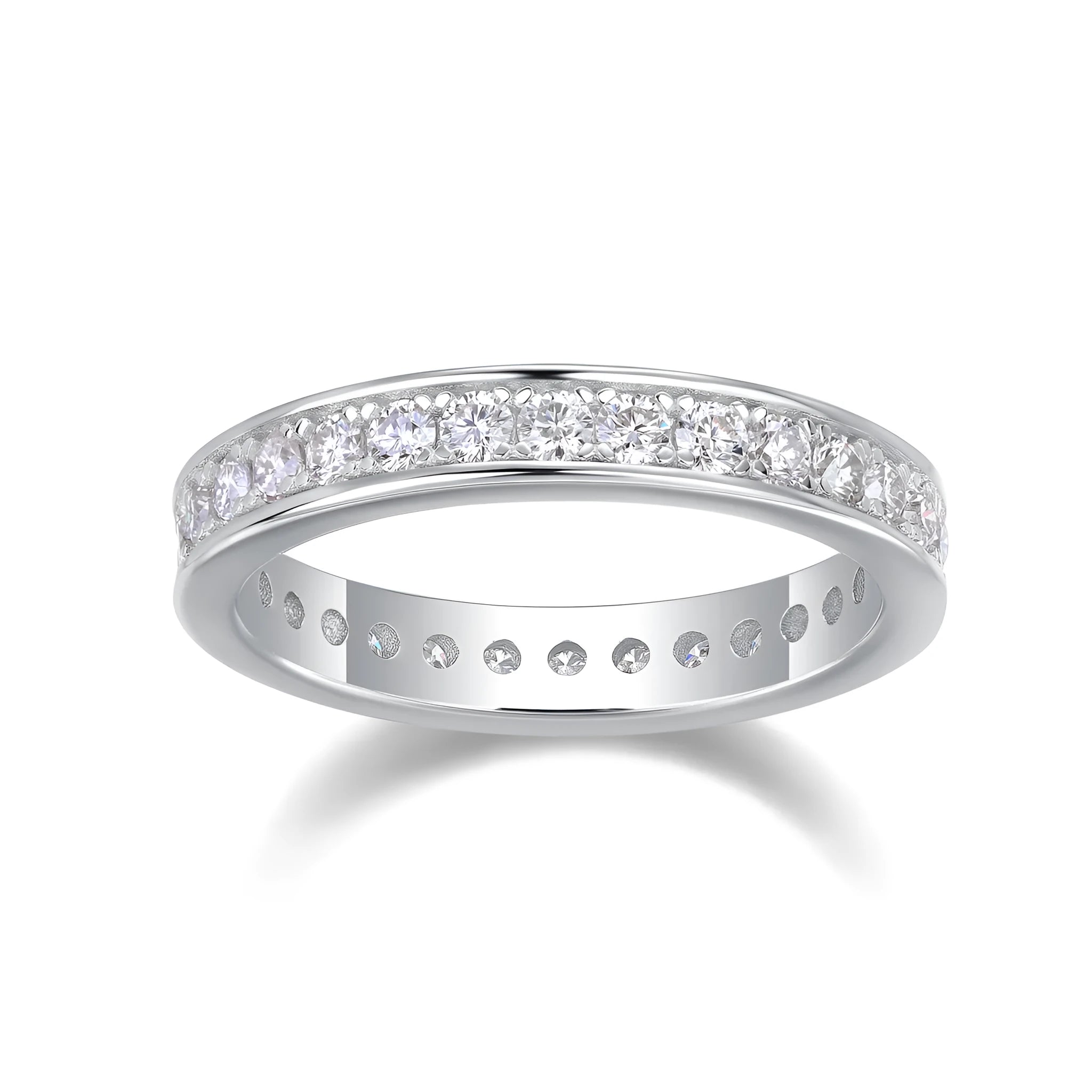 Moissanite wedding ring set S925 silver platinum plated gold platinum rose gold sizes 5-9 with GRA certificate