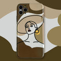 Orange yellow line painting cartoon design on soft silicone iPhone protective case